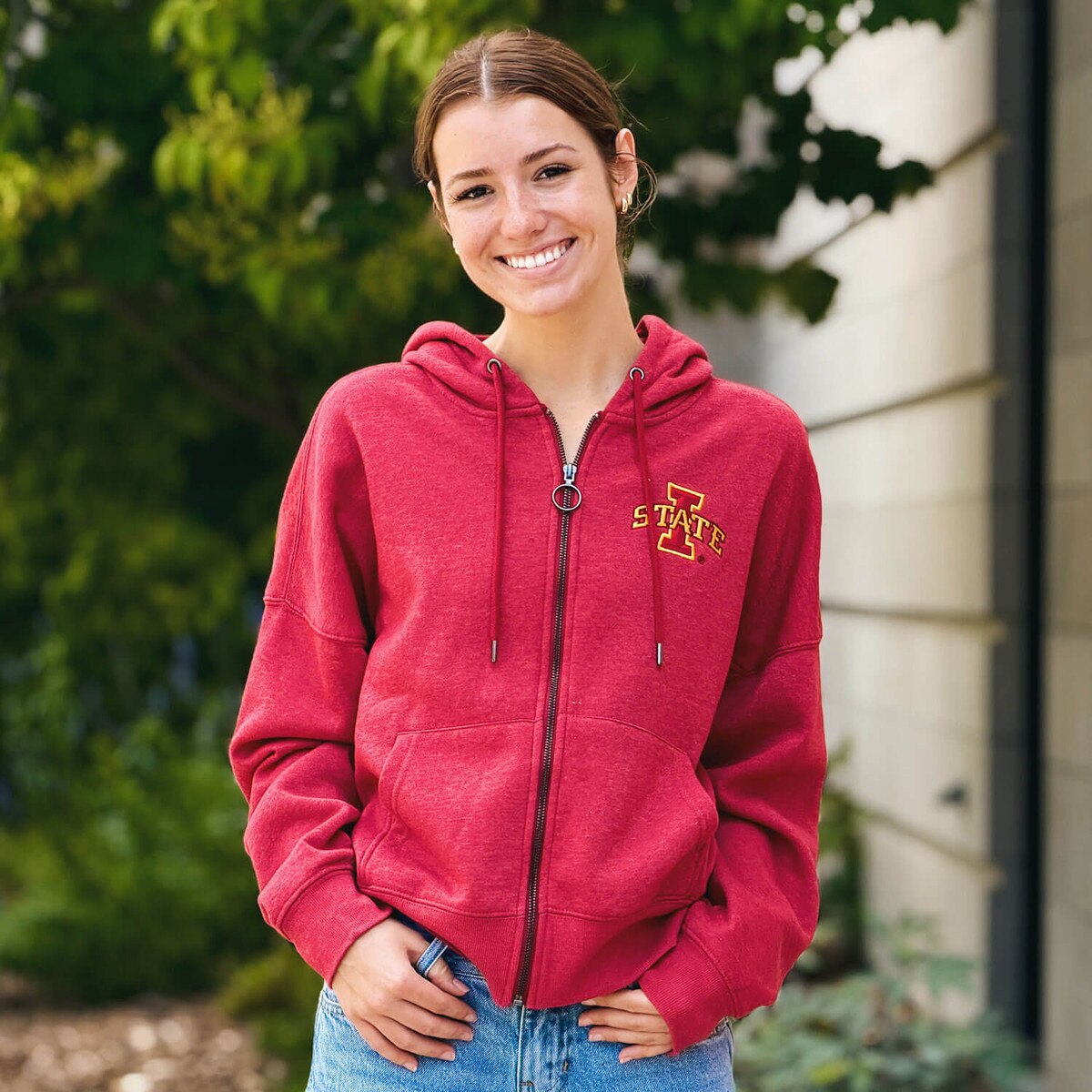 Colosseum Women's I-State Cardinal Full-Zip Hooded Sweatshirt